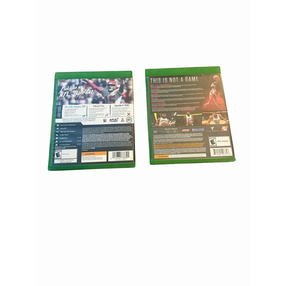 Madden NFL 20 & NBA 2K17 Microsoft Xbox One 2 Game Lot